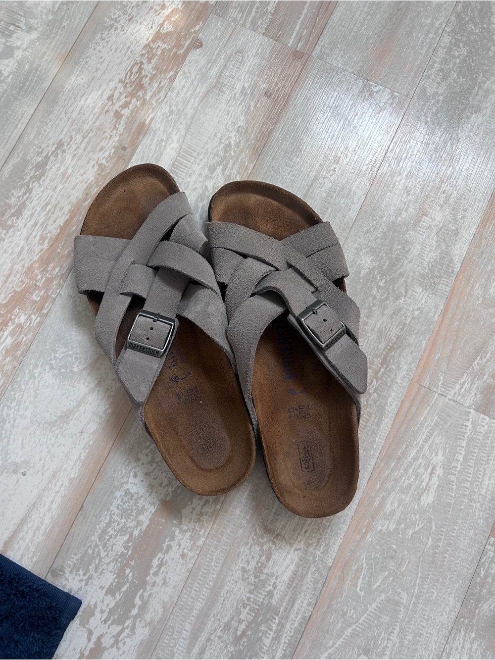 Birkenstock Gray Crisscross Buckle Sandals
